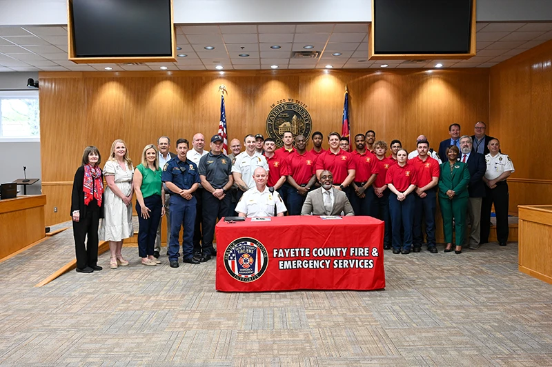 Fayette County Department of Fire and Emergency Services signed an agreement with Southern Crescent Technical College