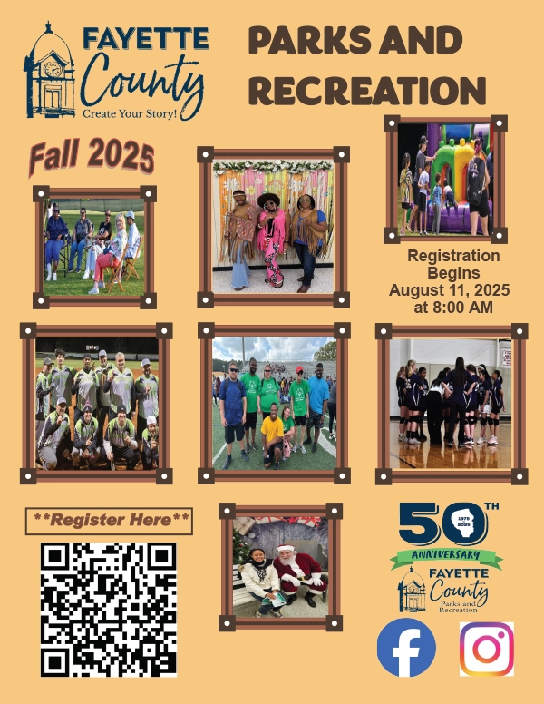 Fayette County Parks and Recreation Fall 2025  Brochure