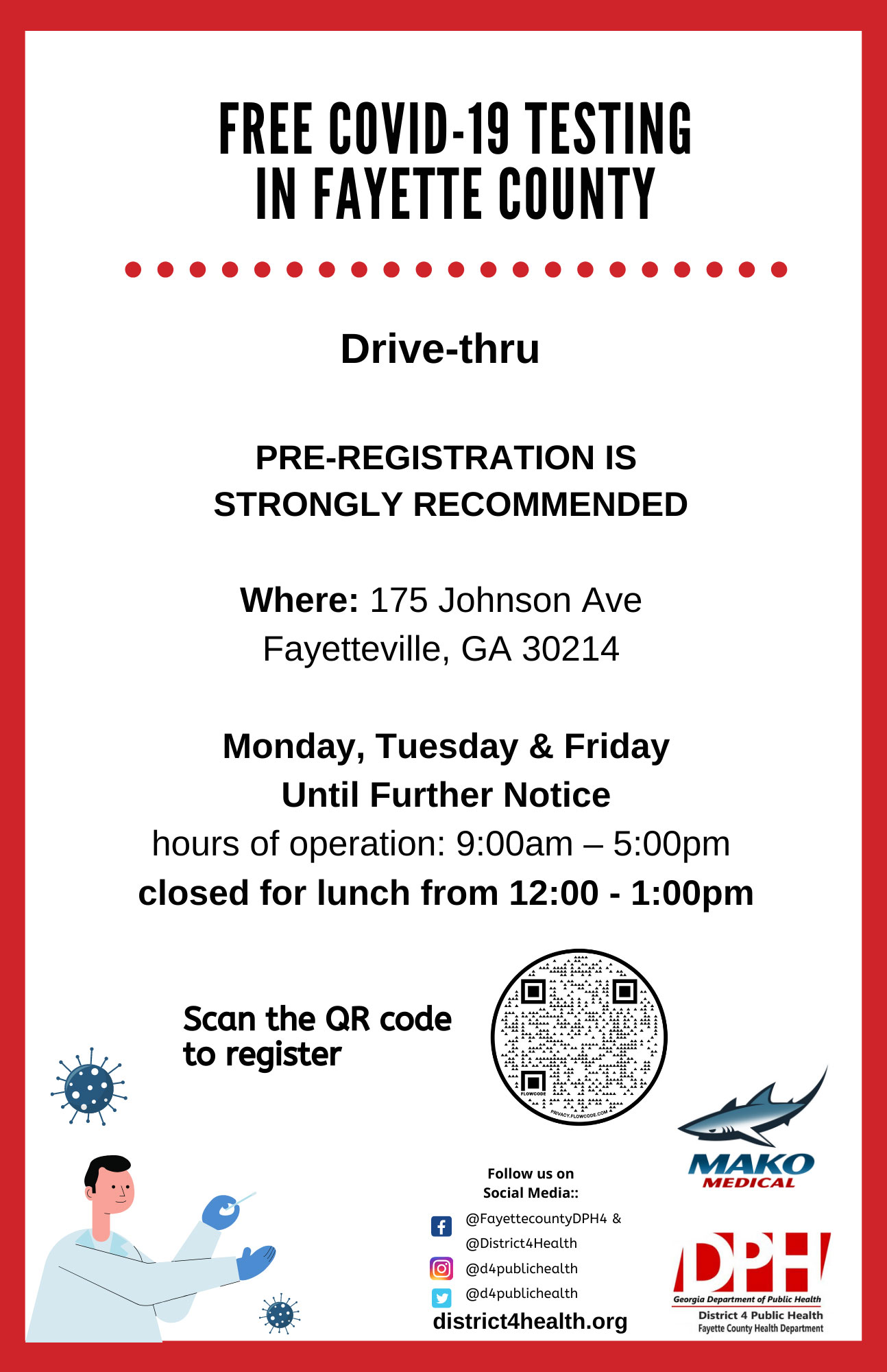 Free COVID-19 Testing in Fayette County