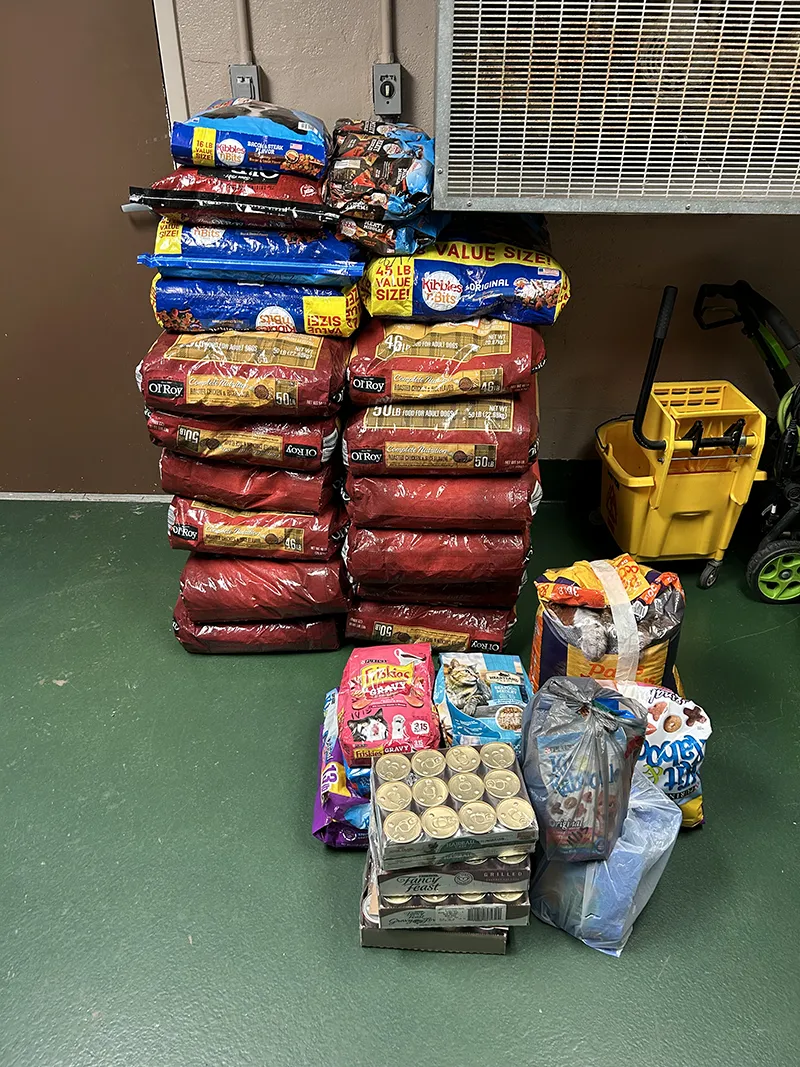 Donated pet food