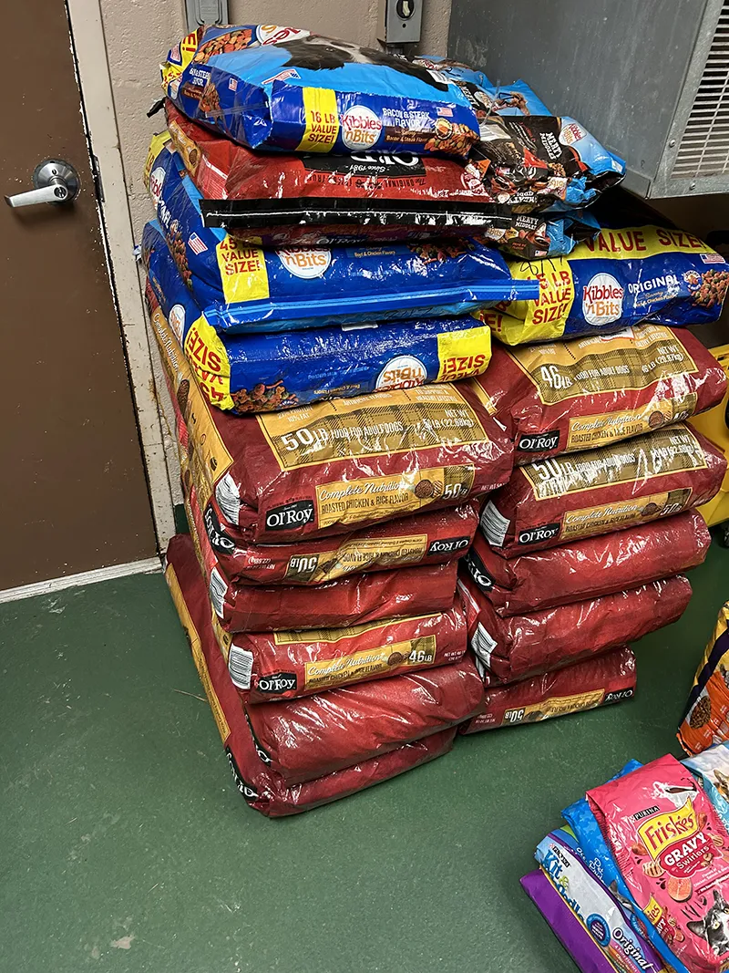 Donated pet food