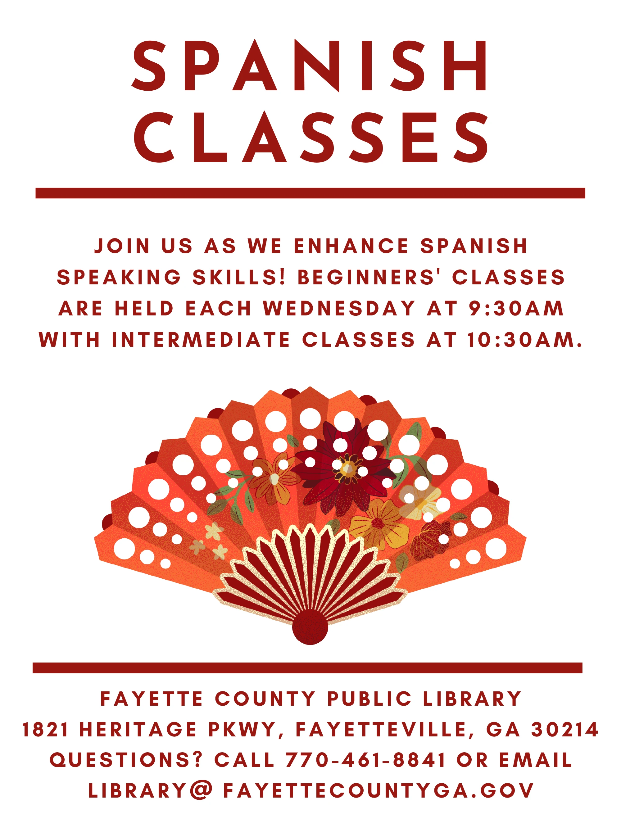 Spanish Classes, Wednesday 9:30 AM